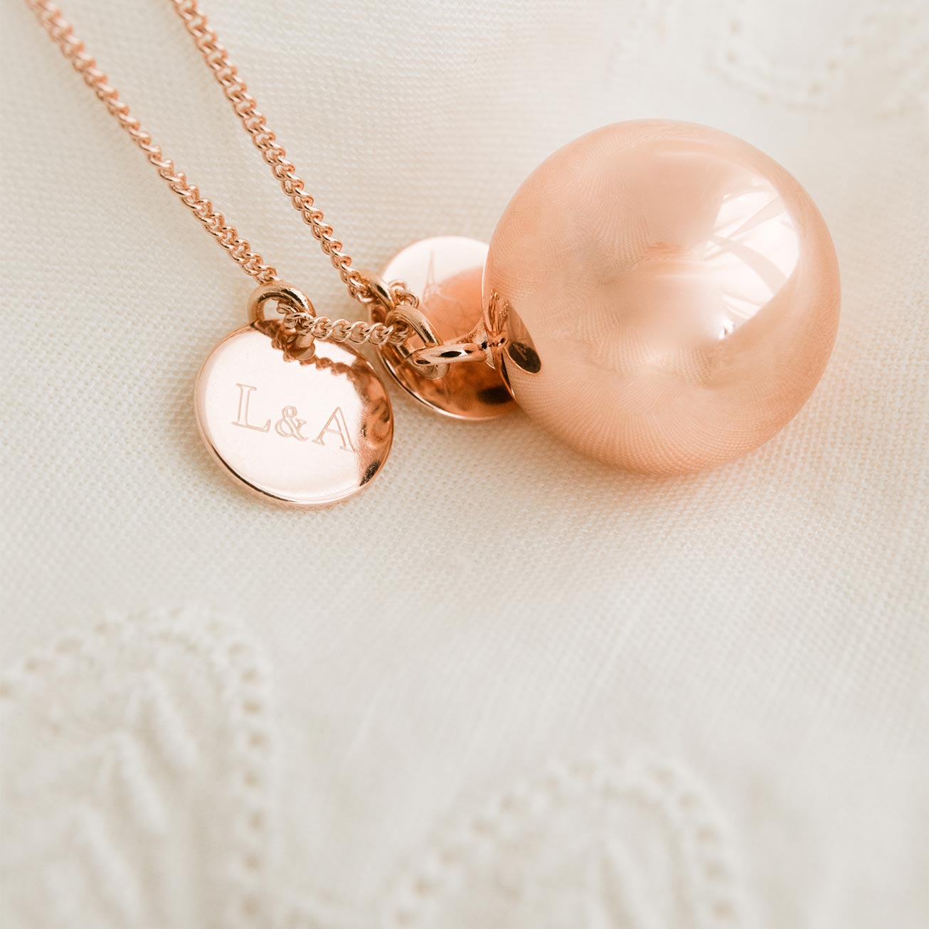 Bola Colibri et initiales or rose