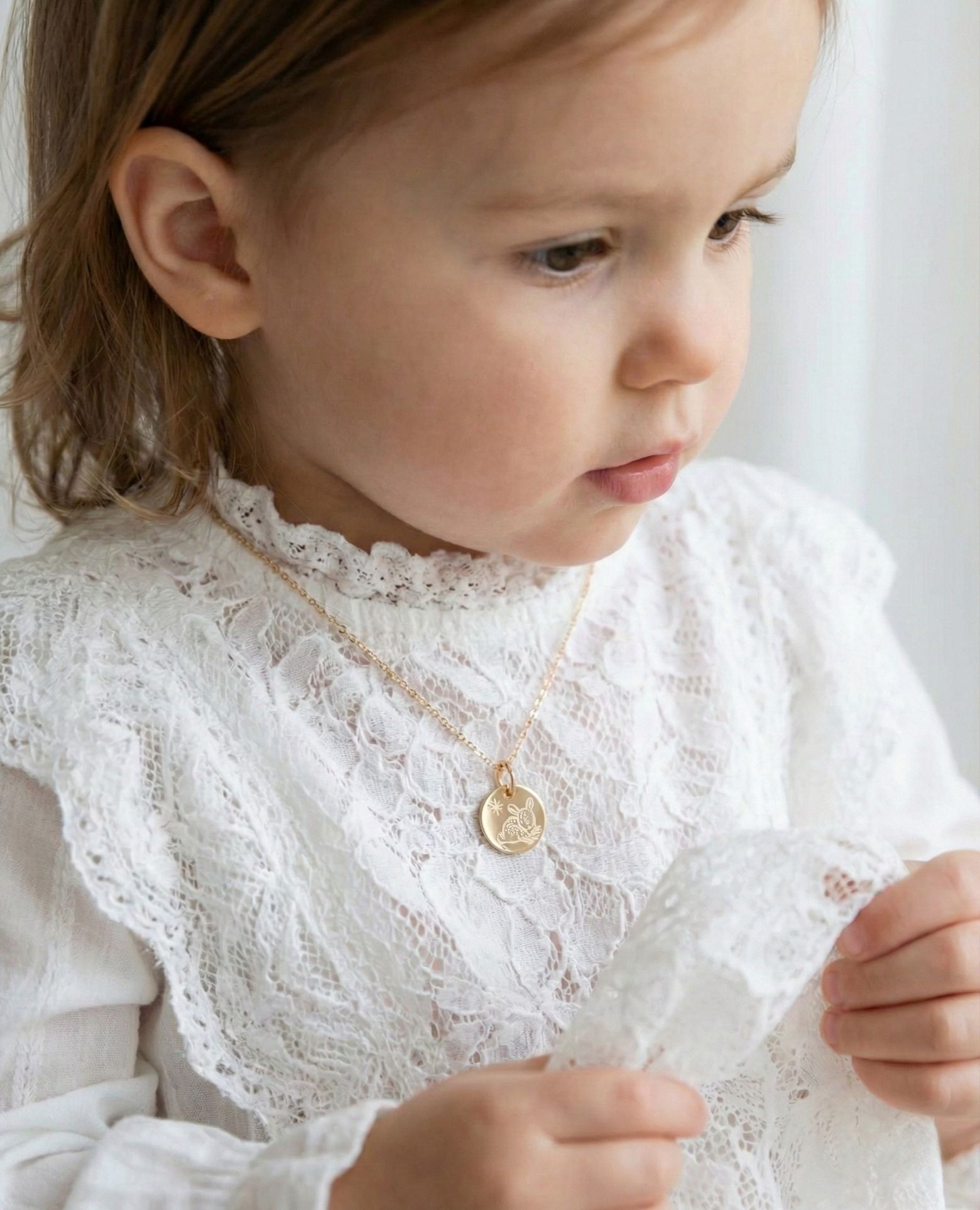 Médaille de baptême animal Faon