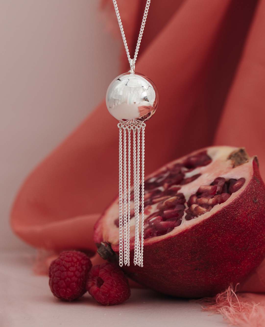 Klangkugel Schwangerschaft Helene versilbert 