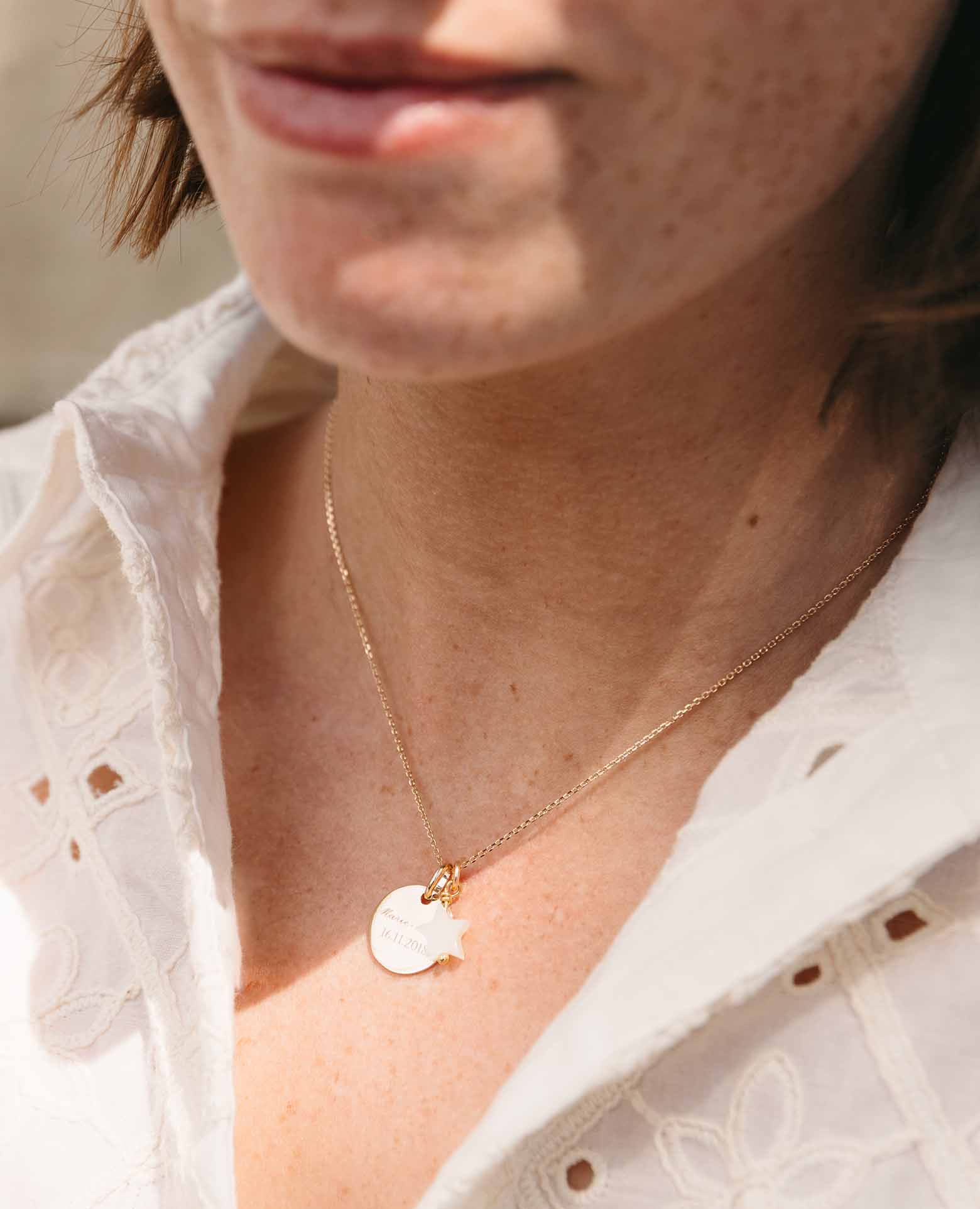Personalisierte Taufkette „Perlmutt-Stern“