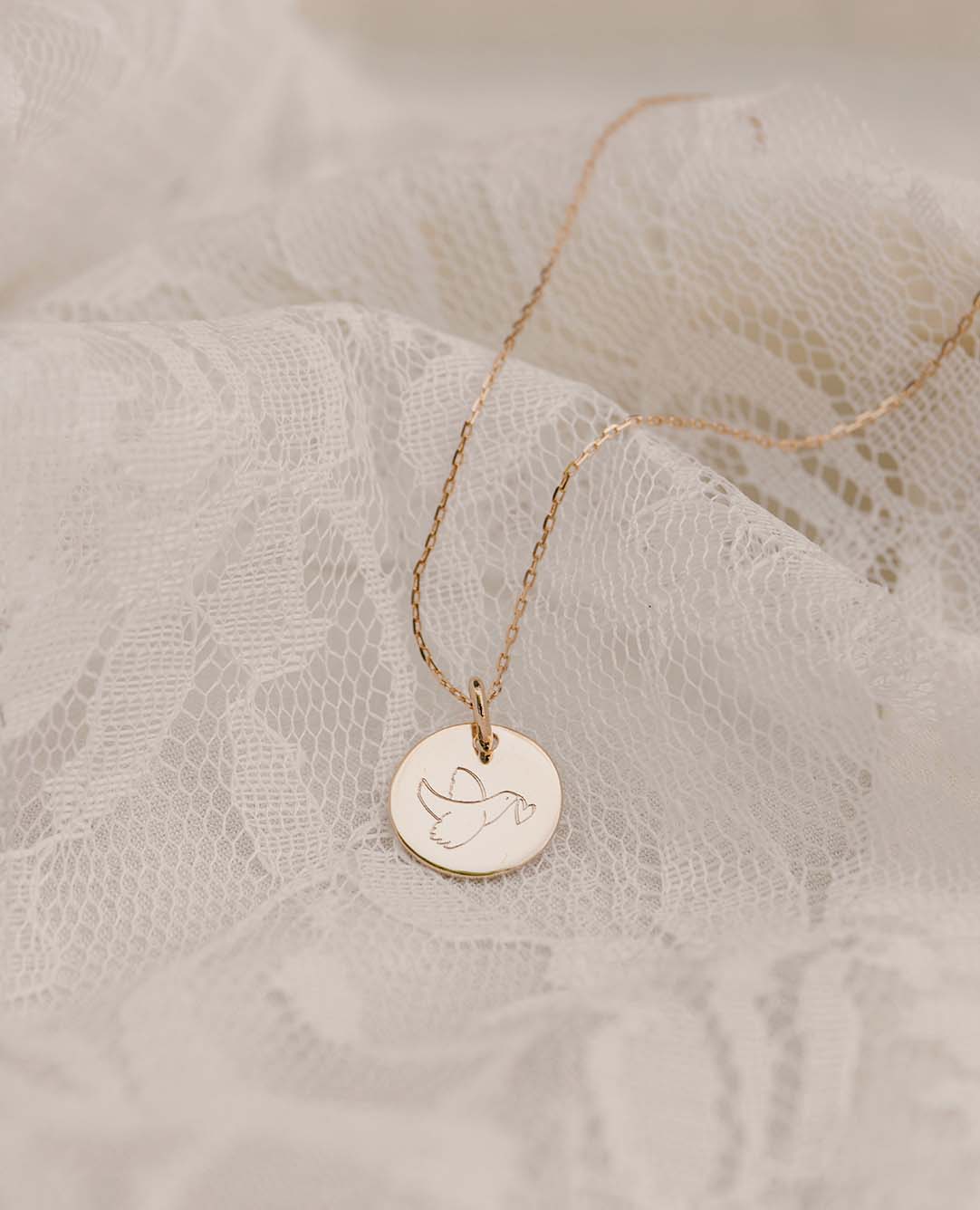 Taufmedaille <i>Taube & Herz</i>